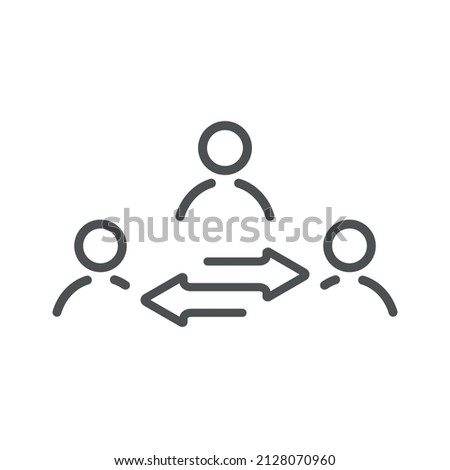 broker or mediator line icon on white