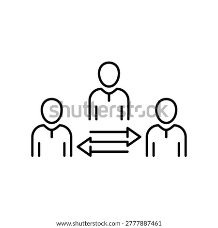 broker or mediator line icon on white