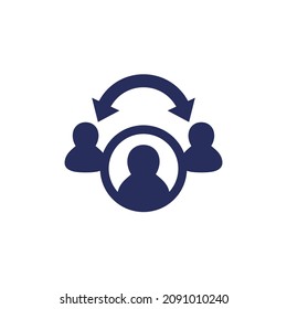 Broker, Middleman-Symbol auf Weiß