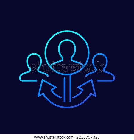 broker, middleman line icon, vector