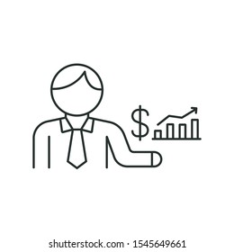 broker - minimal line web icon. simple vector illustration. concept for infographic, website or app.