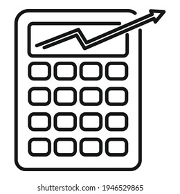 Broker money calculator icon. Outline Broker money calculator vector icon for web design isolated on white background