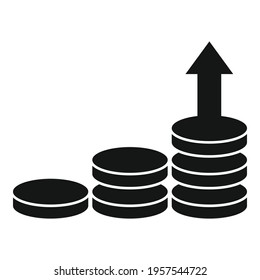 Broker money rise icon. Simple illustration of Broker money rise vector icon for web design isolated on white background