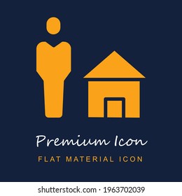 Broker premium material ui ux isolated vector icon in navy blue and orange colors