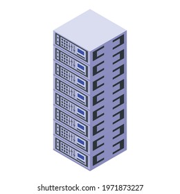 Broker server rack icon. Isometric of broker server rack vector icon for web design isolated on white background