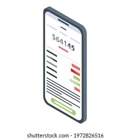 Broker smartphone icon. Isometric of broker smartphone vector icon for web design isolated on white background