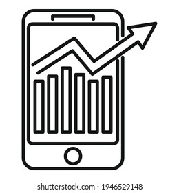 Broker Smartphone Symbol. Outline Broker Smartphone Vektorsymbol für Webdesign einzeln auf weißem Hintergrund