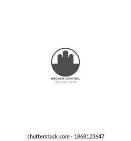 Broker-Logo-Symbol-Design im flachen Stil