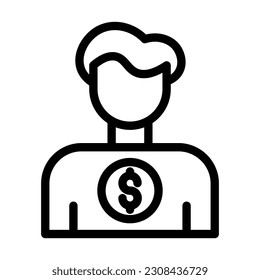 Icono De Línea Gruesa Del Vector De Broker Para Uso Personal Y Comercial.
