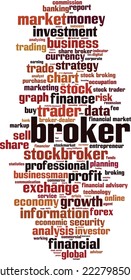 Broker word cloud concept. Collage made of words about broker. Vector illustration