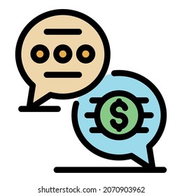Broker Arbeit Chat Symbol. Outline Broker Arbeit Chat Vektorsymbol Farbe einzeln