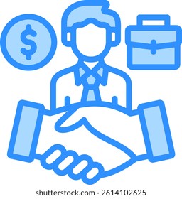 Brokerage Icon Blue Color Vector Illustration