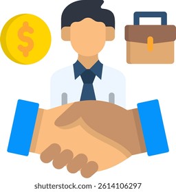 Brokerage Icon Flat Vector Illustration