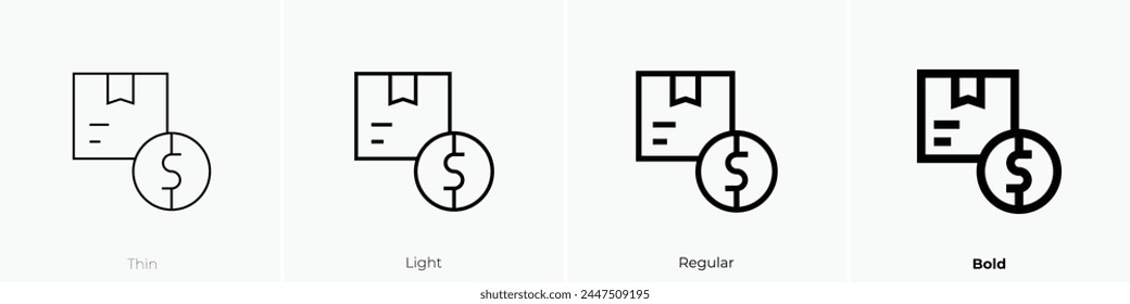 icono de corretaje. Diseño de estilo fino, ligero, regular y audaz aislado sobre fondo blanco