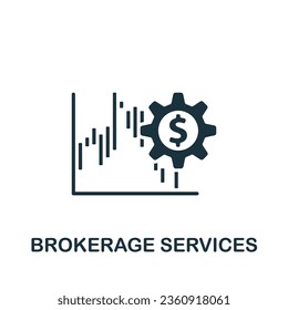 Brokerage services icon. Monochrome simple sign from logistics collection. Brokerage services icon for logo, templates, web design and infographics.
