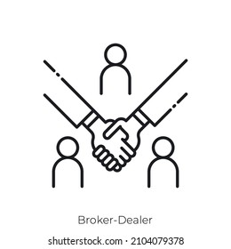 Broker-Dealer icon. Outline style icon design isolated on white background