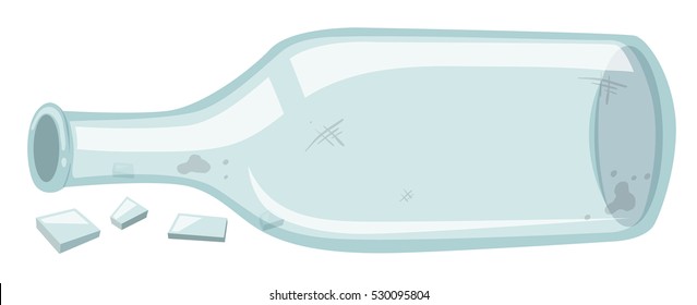 Broket bottle on the ground illustration