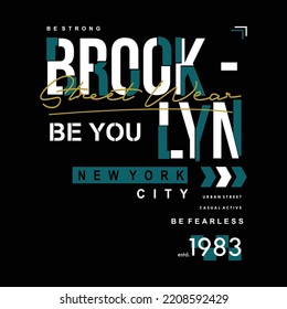 Broklyn new york city graphic t shirt typography design vector illustration
