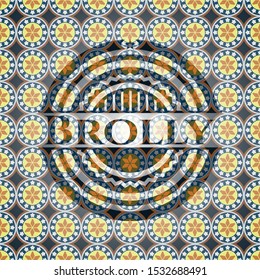 Brolly arabesque style emblem. arabic decoration.