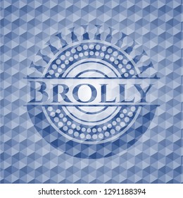 Brolly blue polygonal badge.