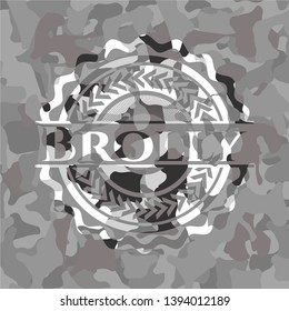 Brolly on grey camouflage pattern