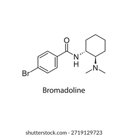 Bromadolinmolekül chemische Struktur - Kappa Opioid Rezeptor Agonist in der Schmerzforschung verwendet, Skelettformel auf weißem Hintergrund