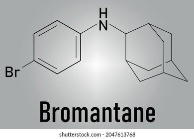 Bromantane Asthenia Drug Molecule. Also Used In Sports Doping. Skeletal Formula.