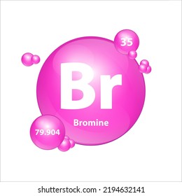 Bromine Br Icon Structure Chemical Element Stock Vector (Royalty Free ...