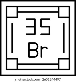 Design de ícone de estilo preenchido bromine