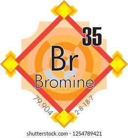 Bromine form Periodic Table of Elements V3 - vector illustrator