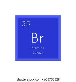 Bromine simple style tile icon. Chemical element of periodic table. Vector illustration EPS8