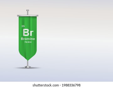 Bromine symbol flag with vector illustration