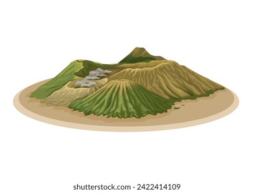 Vector de ilustración de Bromo Mountain Indonesia