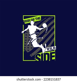 BRON ON THE WILD SIDE Typographic vector illustration of basketball theme . t shirt graphics. 