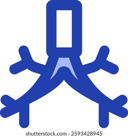 bronchi blue style icon design