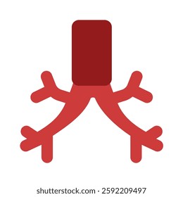 bronchi colorful flat style icon