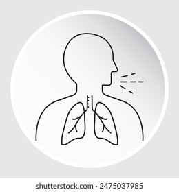 Bronchial Asthma Icon - Medical, Health, Respiratory Condition Vector Illustration with editable stroke.