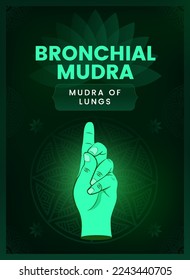 Bronchial Mudra Hand Gesture - Vector illustration