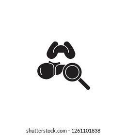 Bronchial noises black vector concept icon. Bronchial noises flat illustration, sign
