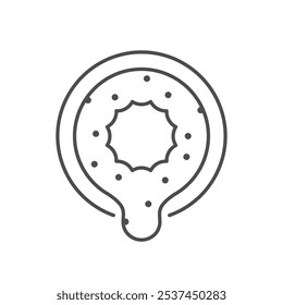 Bronchiectasis disease line outline icon
