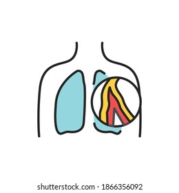 Bronchiectasis line color icon. Sign for web page, mobile app