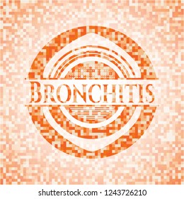 Bronchitis abstract orange mosaic emblem with background
