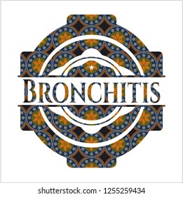 Bronchitis arabesque style badge. arabic decoration.