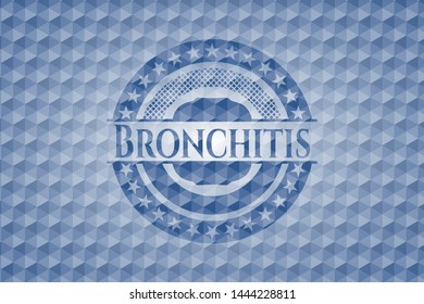 Bronchitis blue badge with geometric background. Vector Illustration. Detailed.