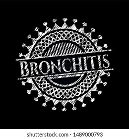 Bronchitis chalkboard emblem written on a blackboard. Vector Illustration. Detailed.