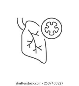 Bronchitis disease line outline icon