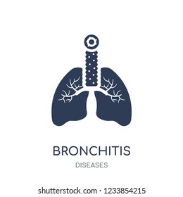 Bronchitis icon. Bronchitis filled symbol design from Diseases collection. Simple element vector illustration on white background