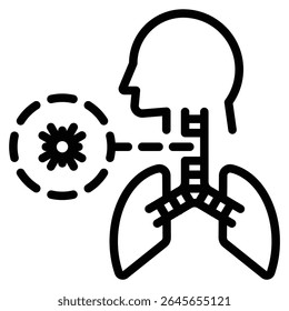 Bronchitis Icon Line Vector Illustration