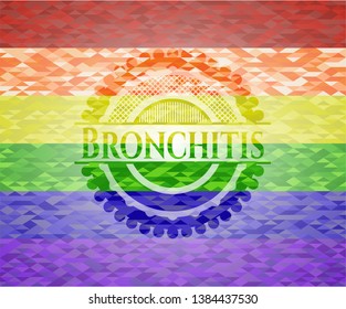 Bronchitis lgbt colors emblem. Vector Illustration. Mosaic.