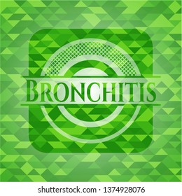 Bronchitis realistic green emblem. Mosaic background